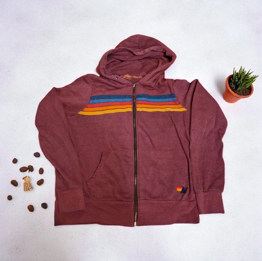 Aviator Nation  Dark Red Hoodie